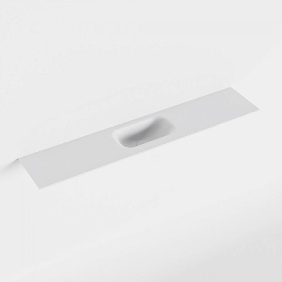 Mondiaz EDEN Talc solid surface inleg wastafel voor toiletmeubel 110cm. Positie wasbak midden