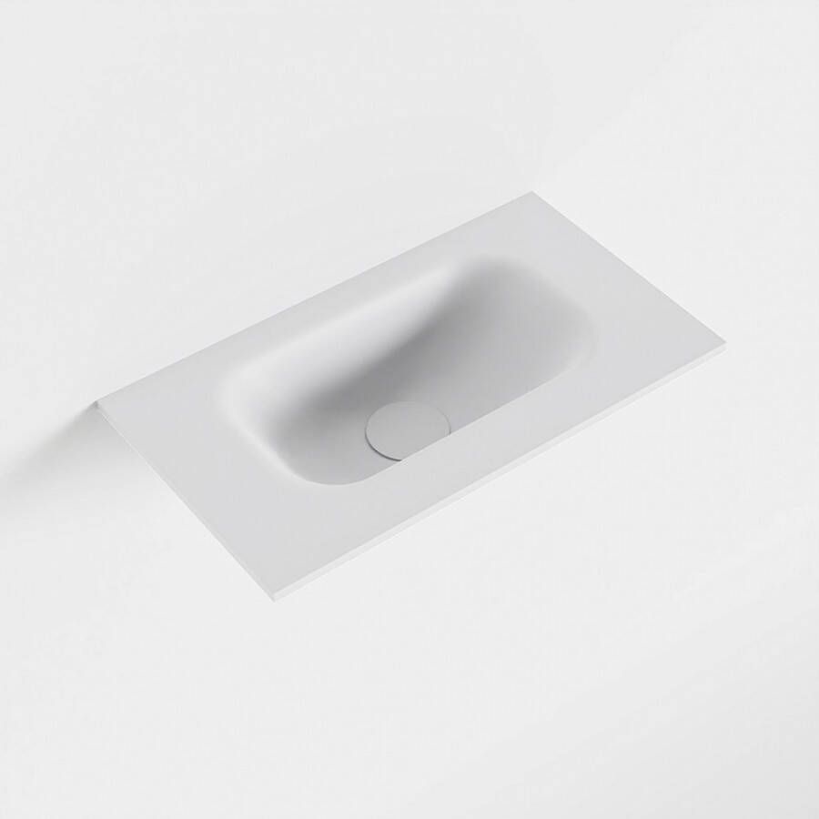 Mondiaz EDEN Talc solid surface inleg wastafel voor toiletmeubel 40cm. Positie wasbak midden