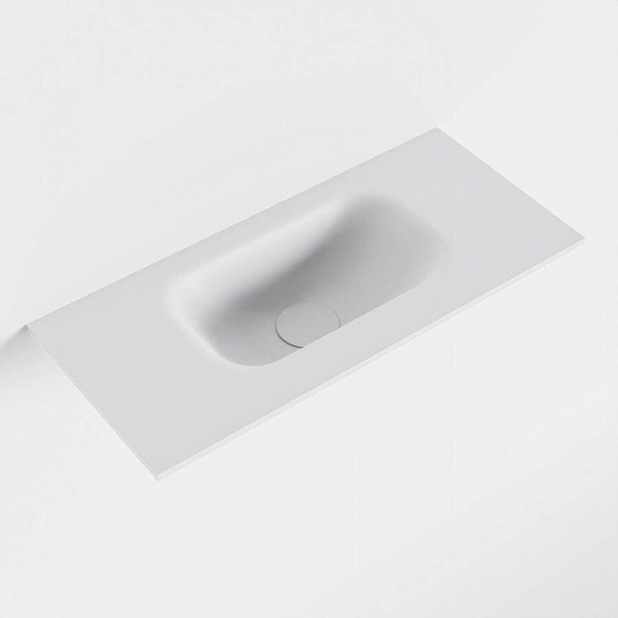 Mondiaz EDEN Talc solid surface inleg wastafel voor toiletmeubel 50cm. Positie wasbak midden