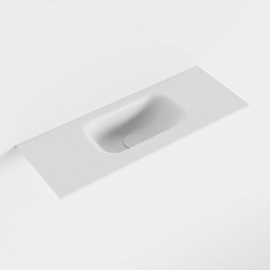 Mondiaz EDEN Talc solid surface inleg wastafel voor toiletmeubel 60cm. Positie wasbak midden
