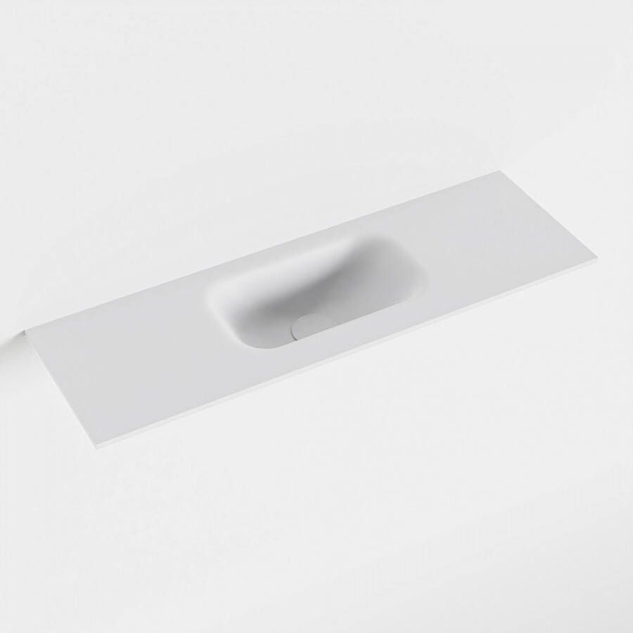 Mondiaz EDEN Talc solid surface inleg wastafel voor toiletmeubel 70cm. Positie wasbak midden