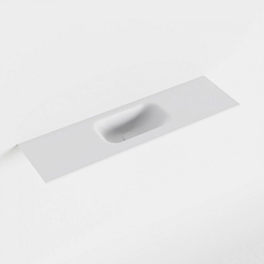 Mondiaz EDEN Talc solid surface inleg wastafel voor toiletmeubel 80cm. Positie wasbak midden