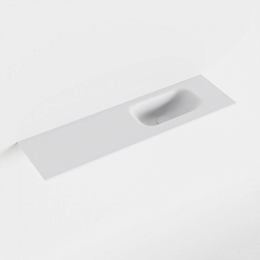 Mondiaz EDEN Talc solid surface inleg wastafel voor toiletmeubel 80cm. Positie wasbak rechts