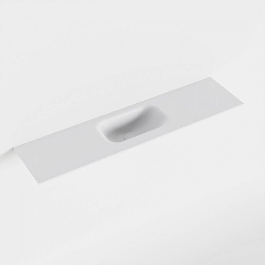 Mondiaz EDEN Talc solid surface inleg wastafel voor toiletmeubel 90cm. Positie wasbak midden