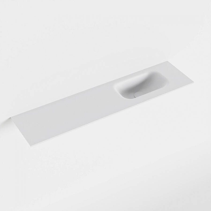 Mondiaz EDEN Talc solid surface inleg wastafel voor toiletmeubel 90cm. Positie wasbak rechts