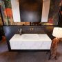 Mondiaz Badkamermeubelset Erin 120 cm met 1 Lade met RIDGE Wastafel Midden Urban Zonder Kraangaten Greeploos Mat Carrara - Thumbnail 1