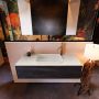 Mondiaz ERIN 120cm badmeubelset onderkast kleur Dark brown met 1 lade Wastafel RIDGE midden 1 kraangat kleur Dark grey ERIN12082 - Thumbnail 1