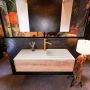 Mondiaz ERIN 120cm badmeubelset onderkast kleur Washed oak met 1 lade Wastafel RIDGE rechts 1 kraangat kleur Linen ERIN12934 - Thumbnail 1