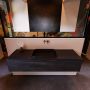 Mondiaz ERIN 150cm badmeubelset onderkast kleur Dark brown met 1 lade Wastafel RIDGE midden zonder kraangaten kleur Urban ERIN11337 - Thumbnail 1