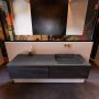 Mondiaz ERIN 150cm badmeubelset onderkast kleur Dark brown met 2 lades Wastafel RIDGE rechts zonder kraangaten kleur Talc ERIN10602 - Thumbnail 1