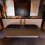 Mondiaz ERIN 150cm badmeubelset onderkast kleur Rust met 1 lade Wastafel RIDGE dubbel 2 kraangaten kleur Talc ERIN10324 - Thumbnail 1