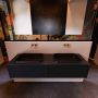 Mondiaz ERIN 150cm badmeubelset onderkast kleur Urban met 2 lades Wastafel RIDGE dubbel zonder kraangaten kleur Dark grey ERIN11555 - Thumbnail 1