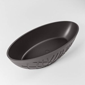 Mondiaz Holm vrijstaand bad solid surface 180x85cm kleur Dark grey