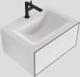 Douche Concurrent Badkamermeubel Lagom Hangend 60x30x45cm Wit Glans Solid Surface Wastafel Cloud 1 Kraangat Midden met 1 Lade - Thumbnail 1