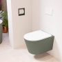 Mondiaz LAVIE wandclosetpack 36x53cm diepspoel rimless Army (groen) softclose quick-release toiletzitting Talc (offwhite) LAVIEsetArmTal - Thumbnail 1