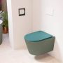 Mondiaz LAVIE wandclosetpack 36x53cm diepspoel rimless Army (groen) softclose quick-release toiletzitting Smag (blauw) LAVIEsetArmSma - Thumbnail 1