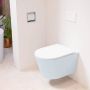 Mondiaz LAVIE wandclosetpack 36x53cm diepspoel rimless clay (blauw) softclose quick-release toiletzitting Talc (offwhite) LAVIEsetClaTal - Thumbnail 1