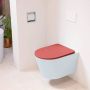 Mondiaz LAVIE wandclosetpack 36x53cm diepspoel rimless clay (blauw) softclose quick-release toiletzitting Fire (rood) LAVIEsetClaFir - Thumbnail 1