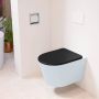 Mondiaz LAVIE wandclosetpack 36x53cm diepspoel rimless clay (blauw) softclose quick-release toiletzitting Urban (zwart) LAVIEsetClaUrb - Thumbnail 1