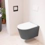 Mondiaz LAVIE wandclosetpack 36x53cm diepspoel rimless Dark grey (grijs) softclose quick-release toiletzitting Talc (offwhite) LAVIEsetDgrTal - Thumbnail 1
