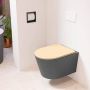 Mondiaz LAVIE wandclosetpack 36x53cm diepspoel rimless Dark grey (grijs) softclose quick-release toiletzitting Sand (beige) LAVIEsetDgrSan - Thumbnail 1