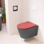 Mondiaz LAVIE wandclosetpack 36x53cm diepspoel rimless Dark grey (grijs) softclose quick-release toiletzitting Fire (rood) LAVIEsetDgrFir - Thumbnail 1