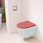 Mondiaz LAVIE wandclosetpack 36x53cm diepspoel rimless Greey (grijs) softclose quick-release toiletzitting Fire (rood) LAVIEsetGreFir - Thumbnail 1