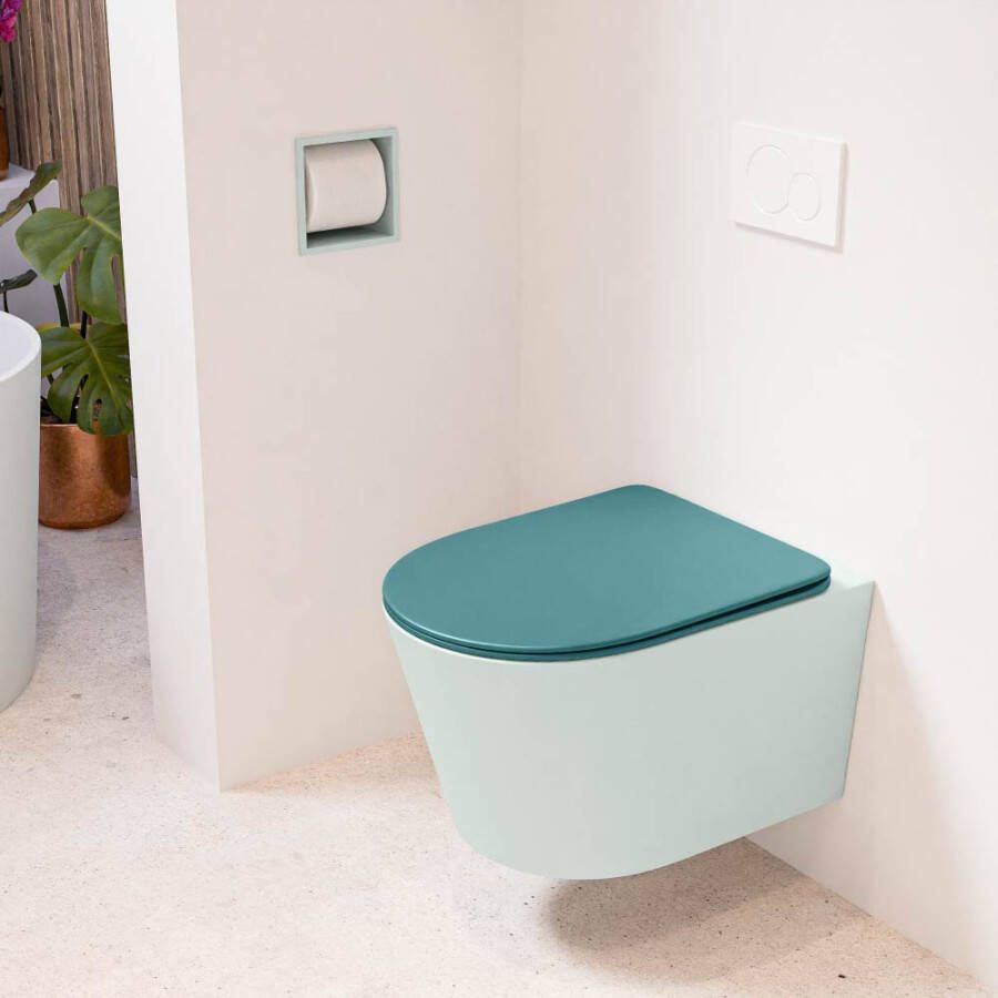 Mondiaz LAVIE hangend toilet single fire rimless diepspoel Greey Toiletzitting met quick-release & softclose Smag