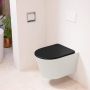 Mondiaz LAVIE wandclosetpack 36x53cm diepspoel rimless Linen (offwhite) softclose quick-release toiletzitting Urban (zwart) LAVIEsetLinUrb - Thumbnail 1