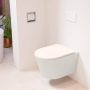 Mondiaz LAVIE wandclosetpack 36x53cm diepspoel rimless Linen (offwhite) softclose quick-release toiletzitting Rosee (roze) LAVIEsetLinRos - Thumbnail 1