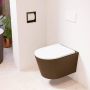 Mondiaz LAVIE wandclosetpack 36x53cm diepspoel rimless Rust (bruin) softclose quick-release toiletzitting Talc (offwhite) LAVIEsetRusTal - Thumbnail 1
