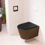 Mondiaz LAVIE wandclosetpack 36x53cm diepspoel rimless Rust (bruin) softclose quick-release toiletzitting Urban (zwart) LAVIEsetRusUrb - Thumbnail 1