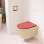 Mondiaz LAVIE wandclosetpack 36x53cm diepspoel rimless Sand (beige) softclose quick-release toiletzitting Fire (rood) LAVIEsetSanFir - Thumbnail 1