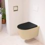 Mondiaz LAVIE wandclosetpack 36x53cm diepspoel rimless Sand (beige) softclose quick-release toiletzitting Urban (zwart) LAVIEsetSanUrb - Thumbnail 1