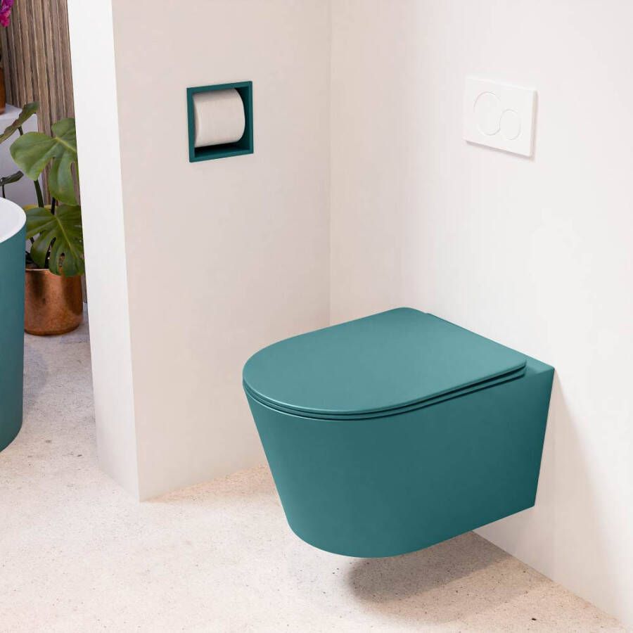 Mondiaz LAVIE hangend toilet single fire rimless diepspoel Smag Toiletzitting met quick-release & softclose Smag