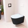 Mondiaz LAVIE wandclosetpack 36x53cm diepspoel rimless Urban (zwart) softclose quick-release toiletzitting clay (blauw) LAVIEsetUrbCla - Thumbnail 1
