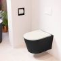 Mondiaz LAVIE wandclosetpack 36x53cm diepspoel rimless Urban (zwart) softclose quick-release toiletzitting Linen (offwhite) LAVIEsetUrbLin - Thumbnail 1