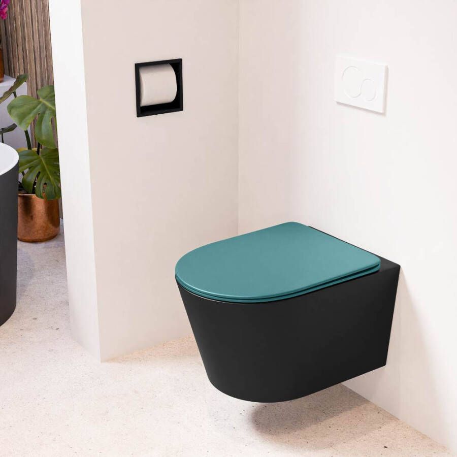 Mondiaz LAVIE hangend toilet single fire rimless diepspoel Urban Toiletzitting met quick-release & softclose Smag