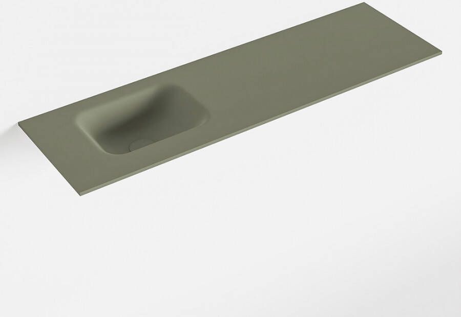 Mondiaz LEX Army solid surface inleg wastafel voor toiletmeubel 100cm. Positie wasbak links