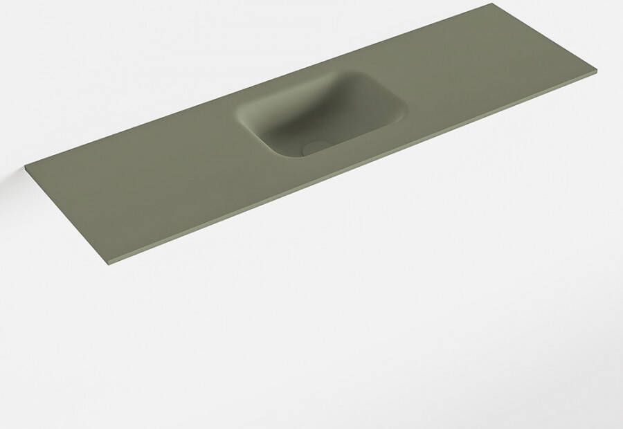 Mondiaz LEX Army solid surface inleg wastafel voor toiletmeubel 100cm. Positie wasbak midden