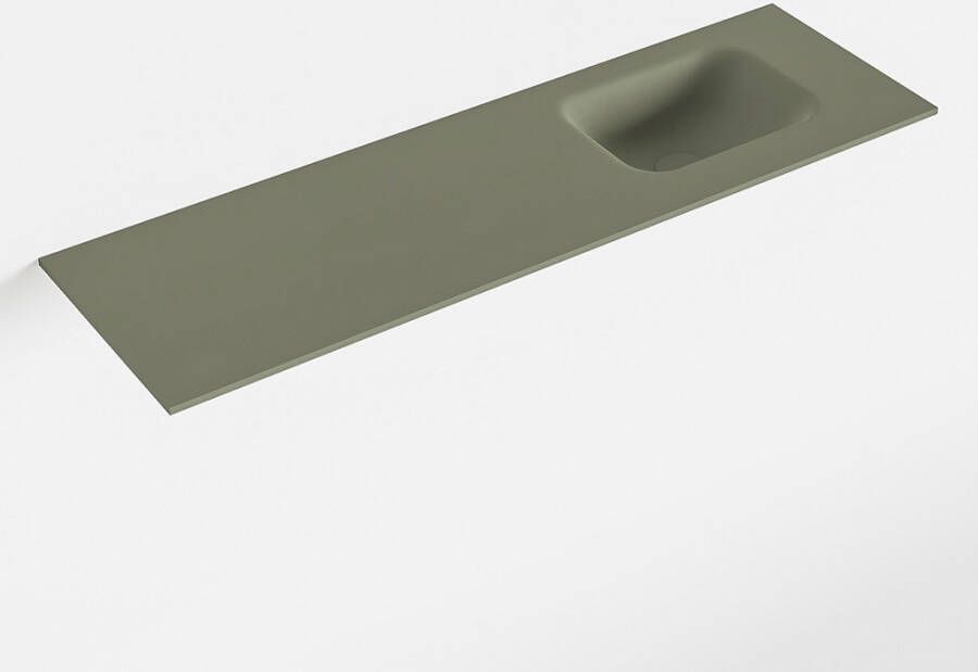 Mondiaz LEX Army solid surface inleg wastafel voor toiletmeubel 100cm. Positie wasbak rechts