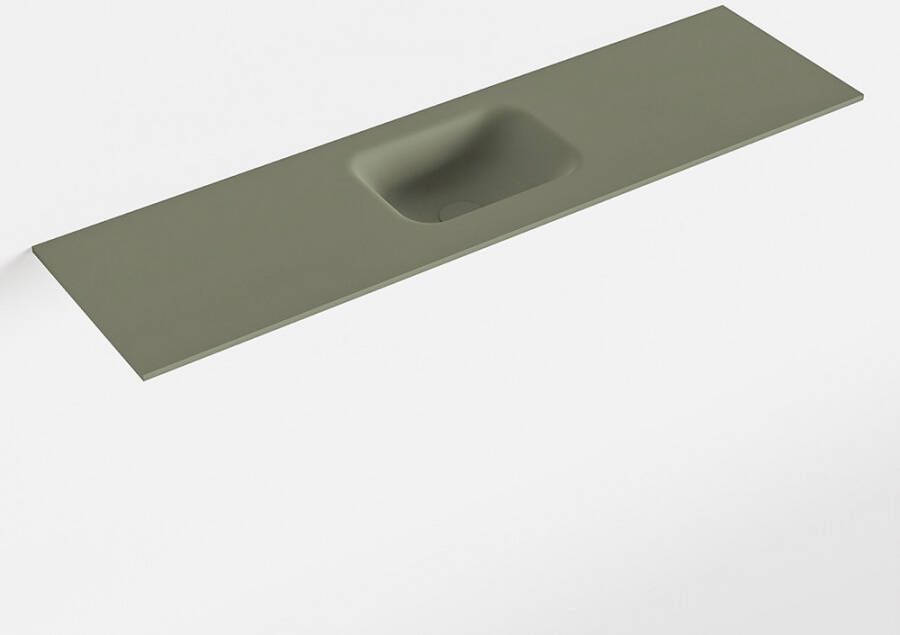 Mondiaz LEX Army solid surface inleg wastafel voor toiletmeubel 110cm. Positie wasbak midden