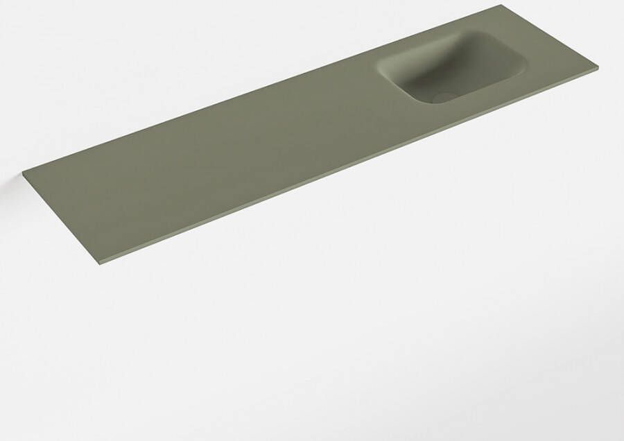 Mondiaz LEX Army solid surface inleg wastafel voor toiletmeubel 110cm. Positie wasbak rechts
