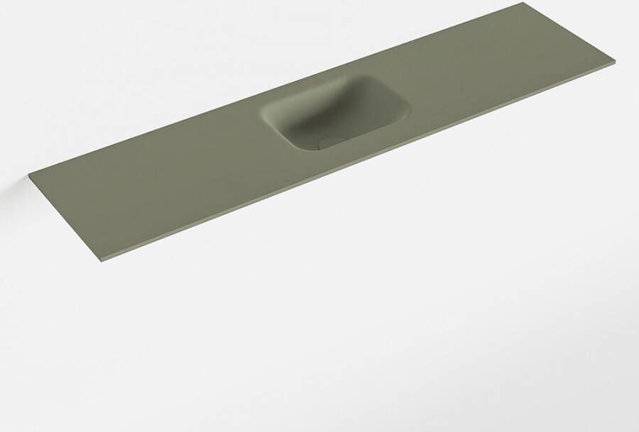 Mondiaz LEX Army solid surface inleg wastafel voor toiletmeubel 120cm. Positie wasbak midden