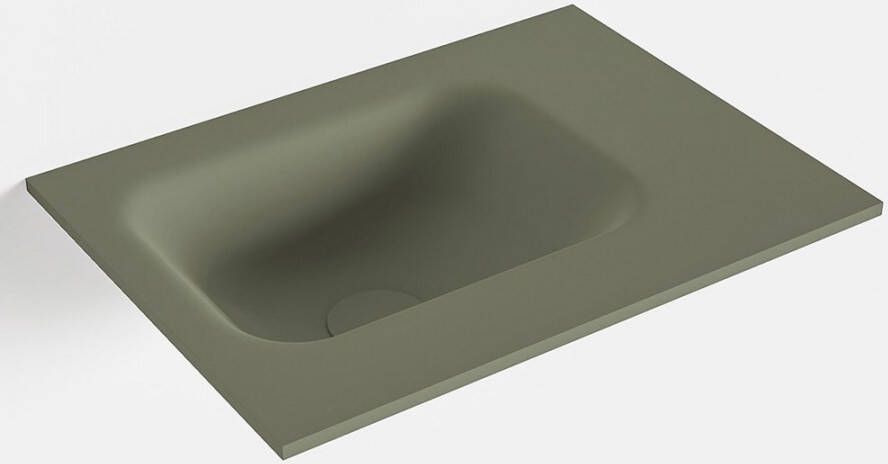 Mondiaz LEX Army solid surface inleg wastafel voor toiletmeubel 40cm. Positie wasbak links