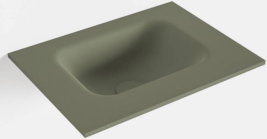 Mondiaz LEX Army solid surface inleg wastafel voor toiletmeubel 40cm. Positie wasbak midden