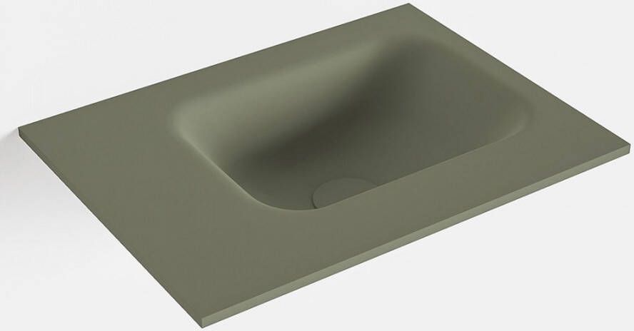 Mondiaz LEX Army solid surface inleg wastafel voor toiletmeubel 40cm. Positie wasbak rechts