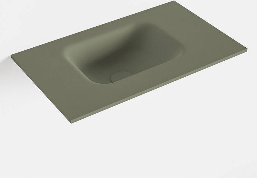 Mondiaz LEX Army solid surface inleg wastafel voor toiletmeubel 50cm. Positie wasbak links