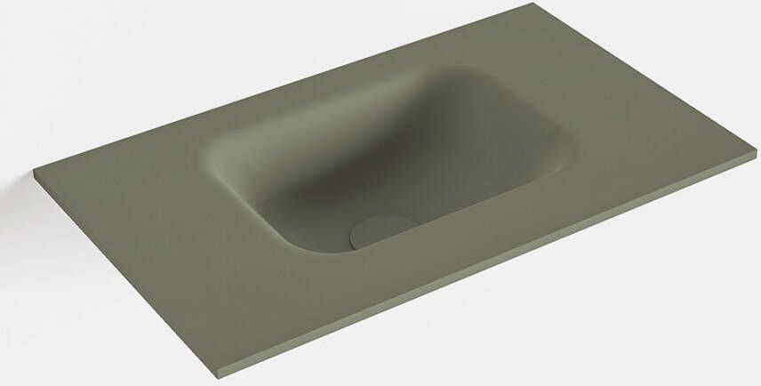Mondiaz LEX Army solid surface inleg wastafel voor toiletmeubel 50cm. Positie wasbak midden