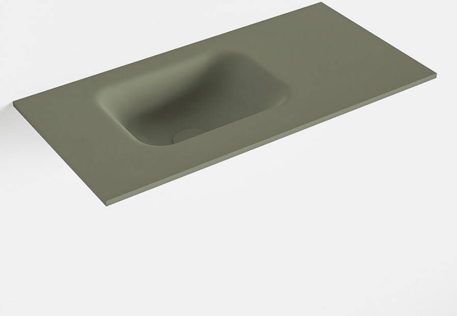 Mondiaz LEX Army solid surface inleg wastafel voor toiletmeubel 60cm. Positie wasbak links